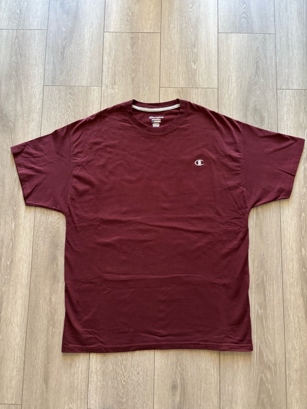 Champion Men's Burgundy Short Sleeve Crewneck T-Shirt